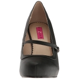 Sort Kunstl�der 11,5 cm PINUP-01 store st�rrelser pumps sko