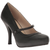 Sort Kunstl�der 11,5 cm PINUP-01 store st�rrelser pumps sko