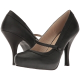 Sort Kunstl�der 11,5 cm PINUP-01 store st�rrelser pumps sko