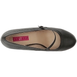 Sort Kunstl�der 11,5 cm PINUP-01 store st�rrelser pumps sko