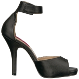 Sort Kunstl�der 12,5 cm EVE-02 store st�rrelser sandaler dame