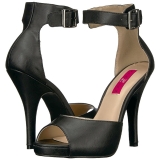 Sort Kunstl�der 12,5 cm EVE-02 store st�rrelser sandaler dame