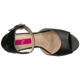 Sort Kunstl�der 12,5 cm EVE-02 store st�rrelser sandaler dame