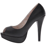 Sort Kunstl�der 13,5 cm CHLOE-01 store st�rrelser pumps sko