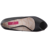 Sort Kunstl�der 13,5 cm CHLOE-01 store st�rrelser pumps sko