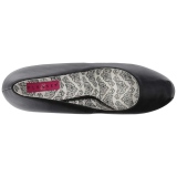 Sort Kunstl�der 14,5 cm Burlesque TEEZE-06W pumps brede f�dder til m�nd