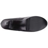 Sort Kunstl�der 14,5 cm Burlesque TEEZE-06W pumps brede f�dder til m�nd