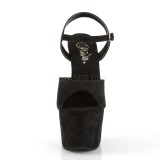 Sort Kunstlæder 18 cm ADORE-709FS højhælede sandaler til kvinder