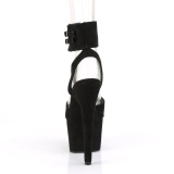 Sort Kunstlæder 18 cm ADORE-791FS pleaser høje hæle med ankelremme