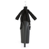 Sort Kunstl�der 20 cm FLAMINGO-876 h�je h�le med ankel sn�reb�nd