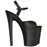 Sort Kunstl�der 20 cm Pleaser XTREME-809 H�je H�le Plateau
