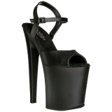 Sort Kunstl�der 20 cm Pleaser XTREME-809 H�je H�le Plateau