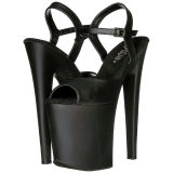 Sort Kunstl�der 20 cm Pleaser XTREME-809 H�je H�le Plateau