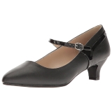 Sort Kunstl�der 5 cm FAB-425 store st�rrelser pumps sko