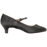 Sort Kunstl�der 5 cm FAB-425 store st�rrelser pumps sko