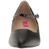 Sort Kunstl�der 5 cm FAB-425 store st�rrelser pumps sko