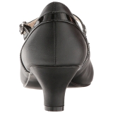 Sort Kunstl�der 5 cm FAB-425 store st�rrelser pumps sko