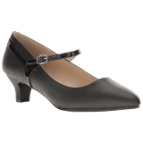 Sort Kunstl�der 5 cm FAB-425 store st�rrelser pumps sko
