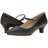 Sort Kunstl�der 5 cm FAB-425 store st�rrelser pumps sko