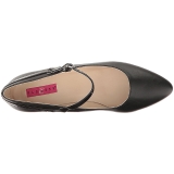Sort Kunstl�der 5 cm FAB-425 store st�rrelser pumps sko