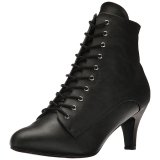 Sort Kunstl�der 7,5 cm DIVINE-1020 store st�rrelser ankelst�vler dame
