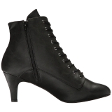 Sort Kunstl�der 7,5 cm DIVINE-1020 store st�rrelser ankelst�vler dame