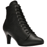 Sort Kunstl�der 7,5 cm DIVINE-1020 store st�rrelser ankelst�vler dame