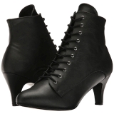 Sort Kunstl�der 7,5 cm DIVINE-1020 store st�rrelser ankelst�vler dame