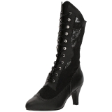 Sort Kunstl�der 7,5 cm DIVINE-1050 store st�rrelser ankelst�vler dame