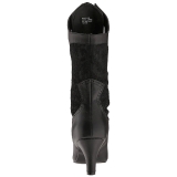 Sort Kunstl�der 7,5 cm DIVINE-1050 store st�rrelser ankelst�vler dame