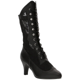 Sort Kunstl�der 7,5 cm DIVINE-1050 store st�rrelser ankelst�vler dame