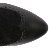 Sort Kunstl�der 7,5 cm DIVINE-1050 store st�rrelser ankelst�vler dame