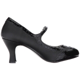 Sort Kunstl�der 7,5 cm JENNA-06 store st�rrelser pumps sko