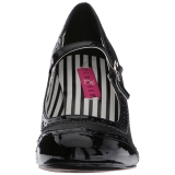 Sort Kunstlder 7,5 cm JENNA-06 store strrelser pumps sko