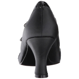 Sort Kunstl�der 7,5 cm JENNA-06 store st�rrelser pumps sko