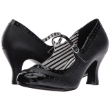 Sort Kunstl�der 7,5 cm JENNA-06 store st�rrelser pumps sko