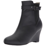 Sort Kunstl�der 7,5 cm KIMBERLY-102 store st�rrelser ankelst�vler dame