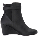 Sort Kunstl�der 7,5 cm KIMBERLY-102 store st�rrelser ankelst�vler dame
