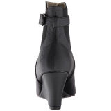 Sort Kunstl�der 7,5 cm KIMBERLY-102 store st�rrelser ankelst�vler dame