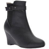 Sort Kunstl�der 7,5 cm KIMBERLY-102 store st�rrelser ankelst�vler dame