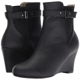 Sort Kunstl�der 7,5 cm KIMBERLY-102 store st�rrelser ankelst�vler dame