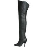 Sort L�der 10,5 cm LEGEND-8868 overknee st�vler med h�l til M�nd