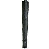 Sort L�der 10,5 cm LEGEND-8868 overknee st�vler med h�l til M�nd