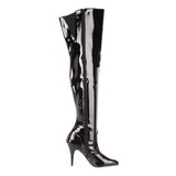 Sort Lak 10,5 cm VANITY-3010 overknee st�vler med h�l til M�nd