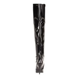 Sort Lak 10,5 cm VANITY-3010 overknee st�vler med h�l til M�nd