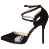 Sort Lak 13 cm AMUSE-25 H�je Pumps Damesko til M�nd