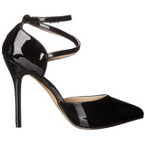 Sort Lak 13 cm AMUSE-25 H�je Pumps Damesko til M�nd