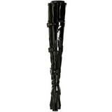 Sort Lak 13 cm ELECTRA-3028 overknee st�vler med h�l til M�nd