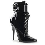 Sort Lak 15 cm DOMINA-1023 Dame Ankelst�vler til M�nd