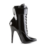 Sort Lak 15 cm DOMINA-1023 Dame Ankelst�vler til M�nd